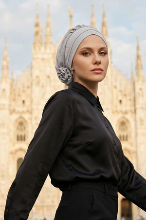 Ready-to-Wear Aerobin Turban with Rosette Detail